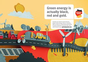 Green energy is actually black, red, and gold.
