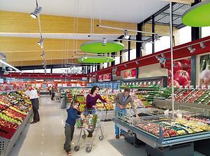 Shopping scene in the supermarket