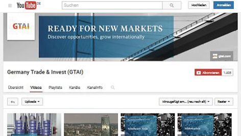 YouTube-Kanal von Germany Trade & Invest