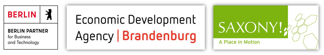 Partnerlogos: Hydrogen-Tour | © Berlin Partner, Economic Development Agency Brandenburg, Saxony! - A Place in Motion Partnerlogos: Hydrogen-Tour: Berlin Partner, Wirtschaftsförderung Brandenburg, Saxony