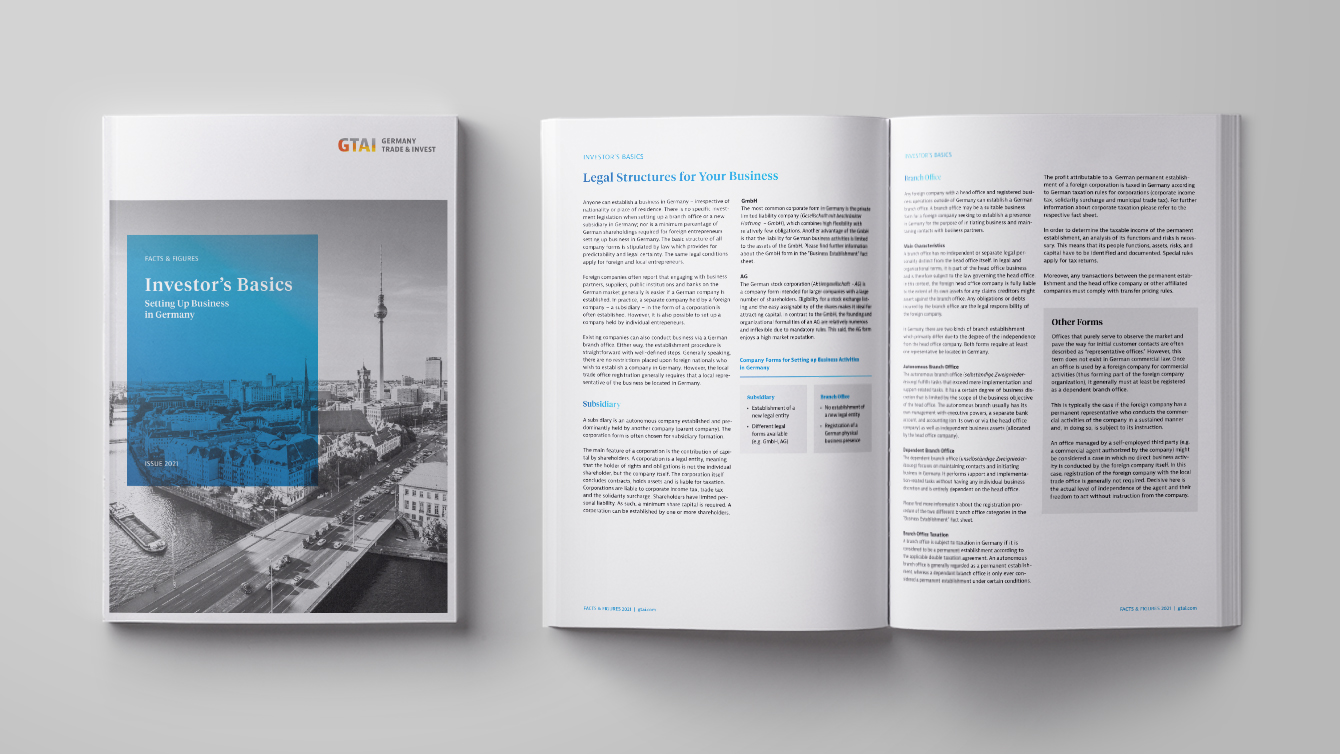 Investors Basics: Setting Up Business in Germany | © GTAI Investors Basics: Setting Up Business in Germany
