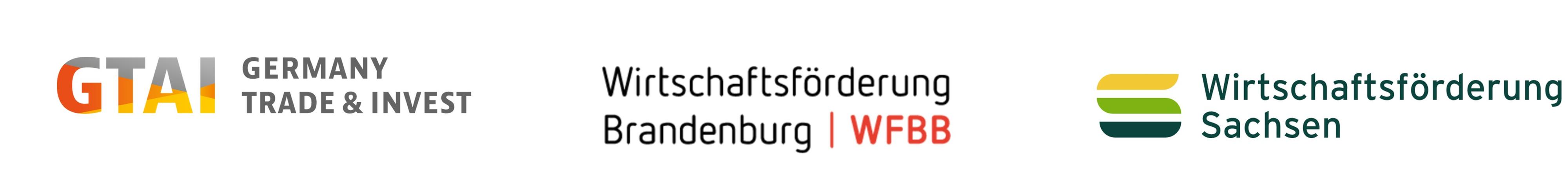Partnerlogos Clustervermarktung: GTAI | Germany Works | WFBB | WFS