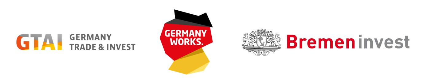 Partnerlogos GTAI + Germany Works. + BremenInvest | © GTAI/BremenInvest Partnerlogos GTAI + Germany Works. + BremenInvest