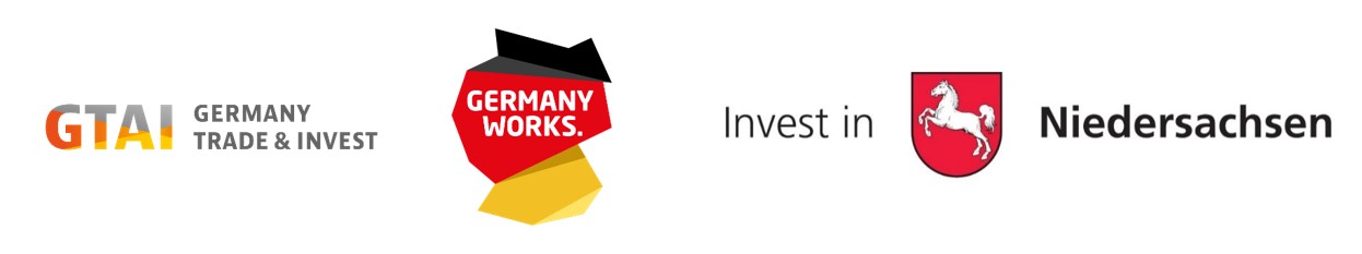 Partnerlogos GTAI + Germany Works. + Invest in Niedersachsen