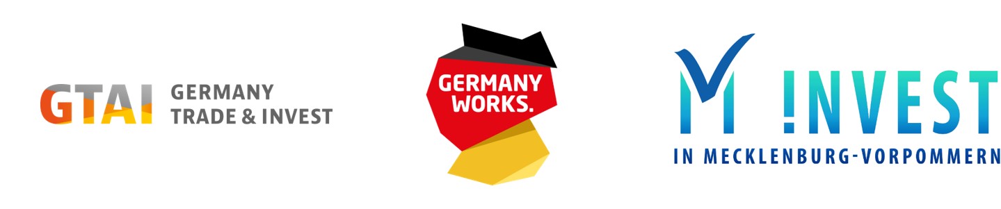 Partnerlogos GTAI + Germany Works. + Invest in Mecklenburg-Vorpommern