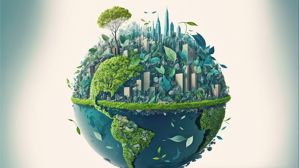  AI Generated - Ecology concept and Environmental ,Banner design elements for sustainable energy development