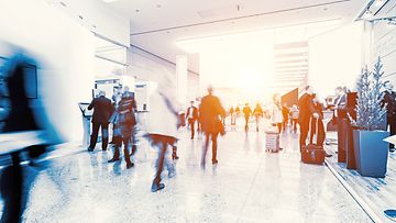 futuristic business people expo concept