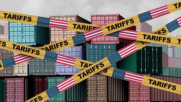 American tariffs and US government taxation or punative tariff trade war policy or duties imposed on imports and exports by a government on imported or exported goods as Protectionism.