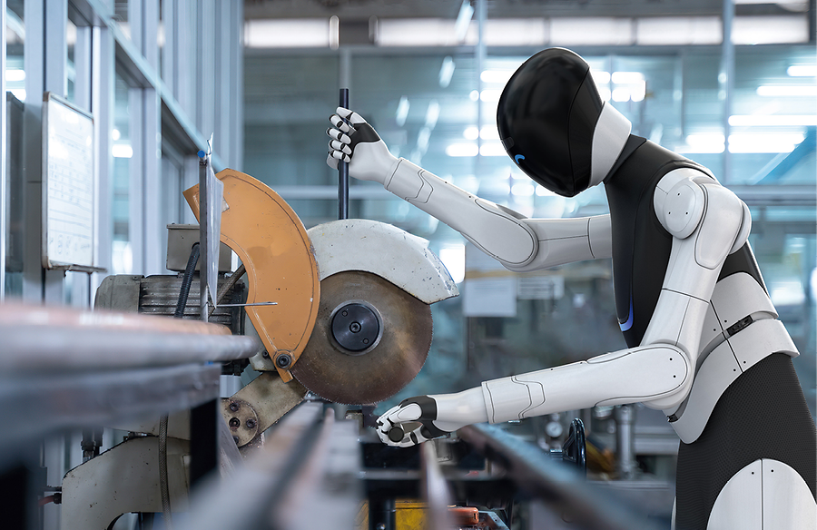 Der kognitive Roboter 4NE-1 von Neura Robotics übernimmt im industriellen Einsatz zum Beispiel gefährliche Aufgaben. 