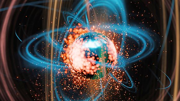 Nuclear fusion - 3d rendered image illustration of a high-energy plasma core within a tokamak, symbolizing advanced nuclear fusion technology.