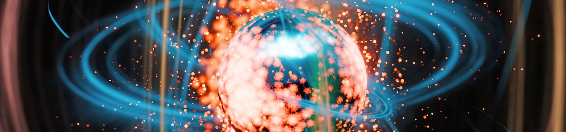 Nuclear fusion - 3d rendered image illustration of a high-energy plasma core within a tokamak, symbolizing advanced nuclear fusion technology.