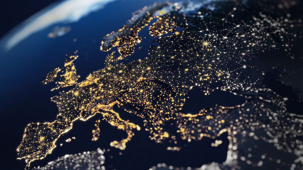 Planet Earth Night Lights 3D Earth model rendered in Blender. Image map textures source: www.solarsystemscope.com/textures/ licensed under CC By 4.0 (creativecommons.org/licenses/by/4.0/). Textures URLs: https://www.solarsystemscope.com/textures/download/8k_earth_daymap.jpg, https://www.solarsystemscope.com/textures/download/8k_earth_nightmap.jpg