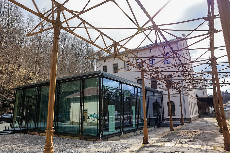 Ansicht des Unteren Bahnhofs in Annaberg-Buchholz, dem Smart Rail Connectivity Campus.