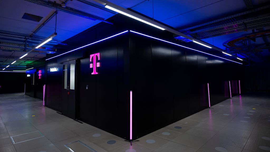 Server racks at Telekom and NVIDIA’s ‘Industrial AI Cloud’
