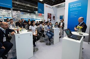 Dr. Marcus Schmidt answers questions @ GTAI session "Succeed in Germany's Healthcare Market" .