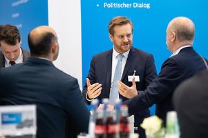 Healthcare expert Gabriel Flemming in consultation with an interested visitor @ GTAI booth.