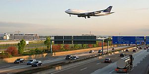 フランクフルト空港へ向かう飛行機