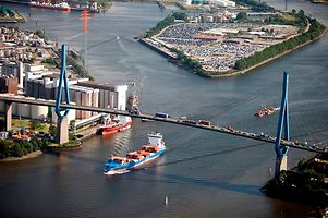 "Koehlbrand" and" Koehlbrand"-Bridge, aerial photographs