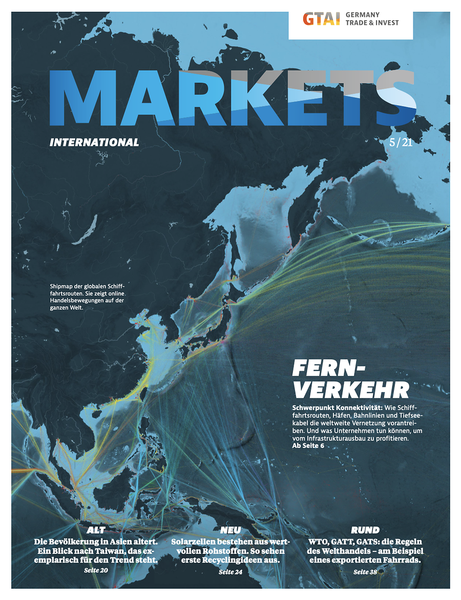 Titelseite Markets International 5/21 | © GTAI/Kammann Rossi Titelseite Markets International 4/21