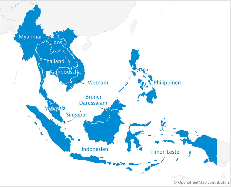 Karte der ASEAN-Region