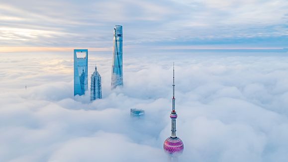 Puxi The Bund And Pudong Lujiazui Shanghai China