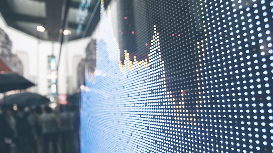 Kursanzeige auf digitalem Screenboard