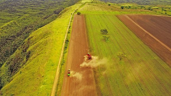 Aerial View Of Agricultural Field in Nakuru, Kenya.
